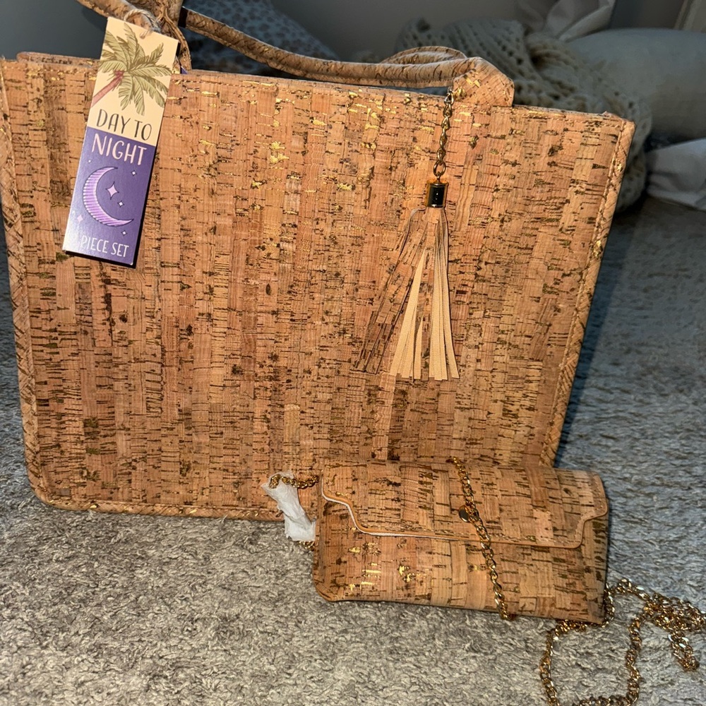 Tan Cork Tote Bag with Eco-Friendly Design